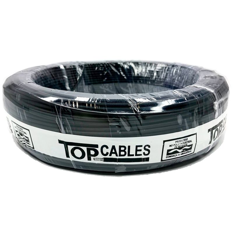 cabo elétrico 4mm 100 metros top cables preto (mp)