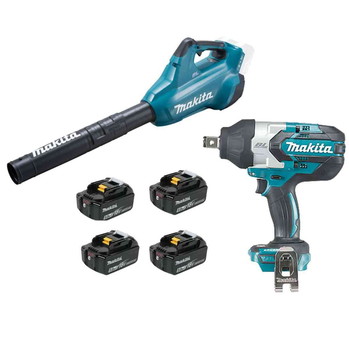 Combo Chave Impacto + Soprador Makita 18V 5.0Ah