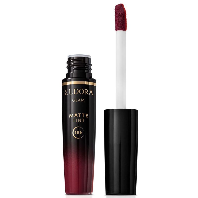 batom líquido matte tint eudora glam vinho suplime 4g