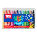 giz retrátil tris mega gel color 12 cores - 686936