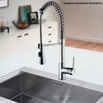 torneira de cozinha celite gourmet de mesa monocomando com bica móvel e 2 funções cromado (mp)