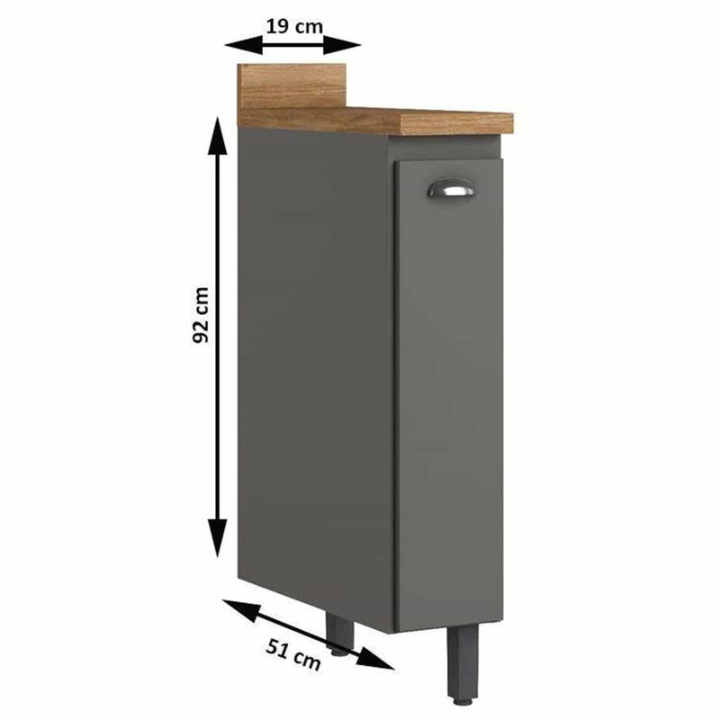 balcão de cozinha thb vivenda porta condimentos grafite cv250