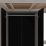 cama multifuncional politorno konza com roupeiro e mesa gamer cinza e preto