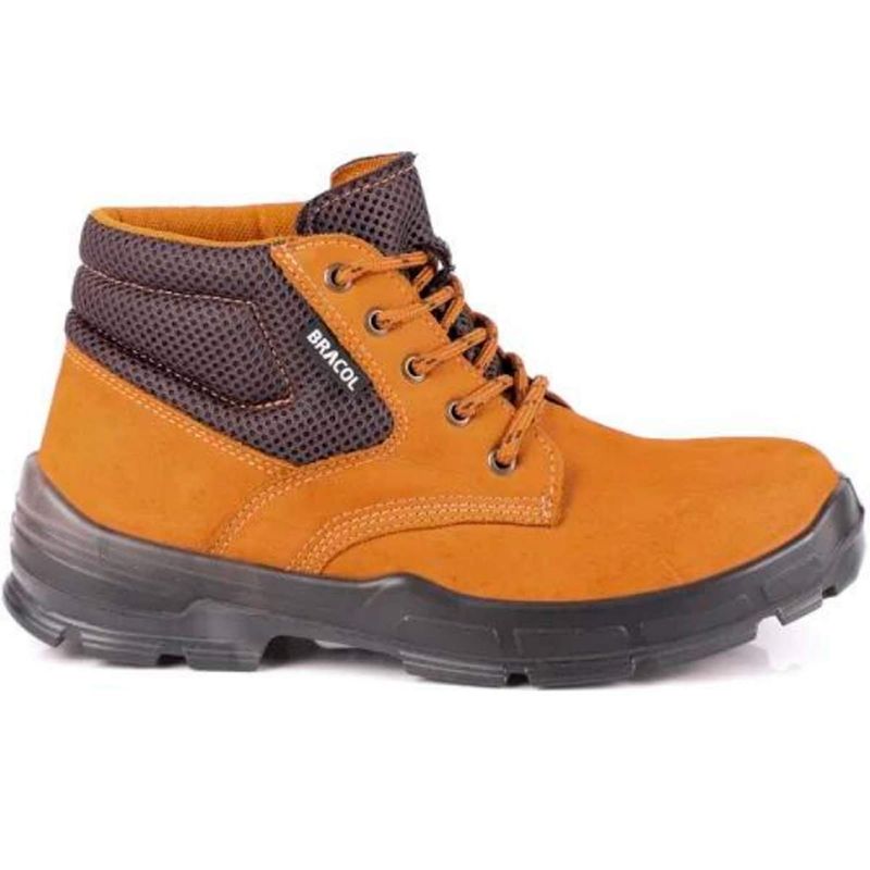 bota bracol nº44 bae couro nobuck cadarço bico plástico marrom castor (mp)
