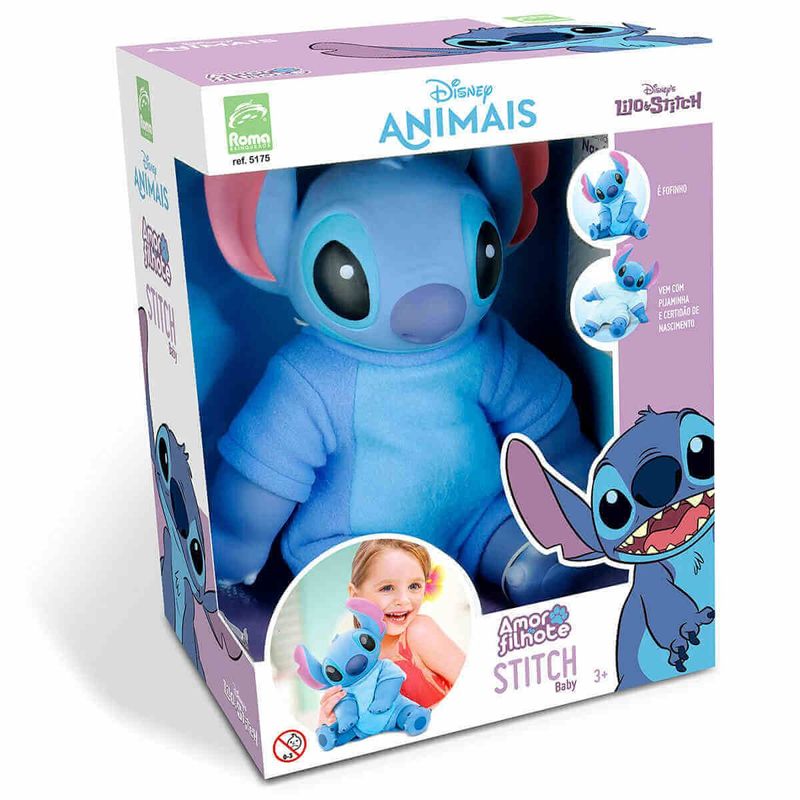 boneco roma amor de filhote stitch baby azul 5175