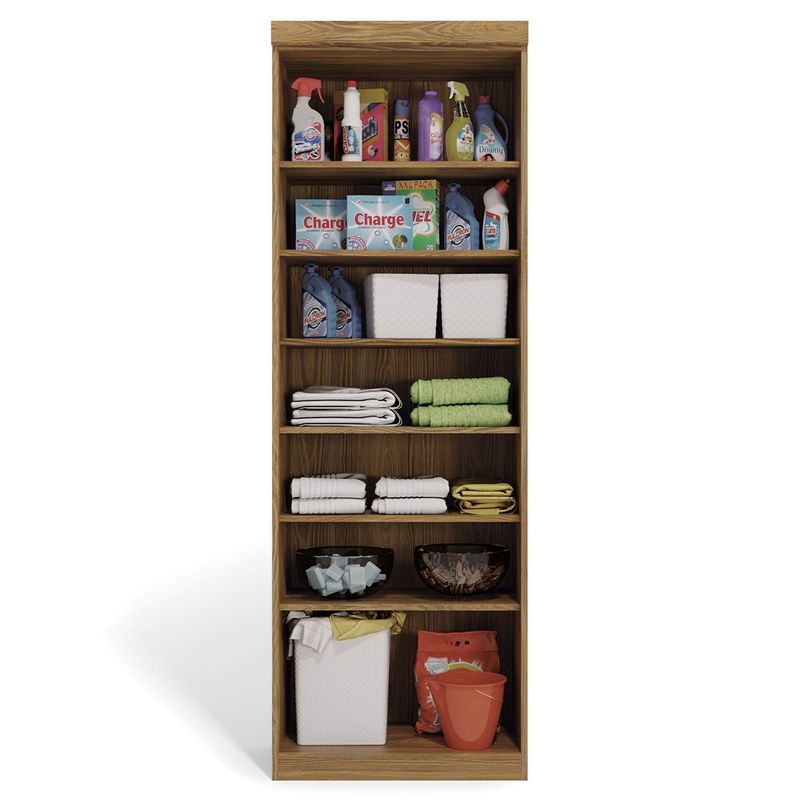 sapateira multiuso kappesberg 2 portas 6 prateleiras nogueira s4008