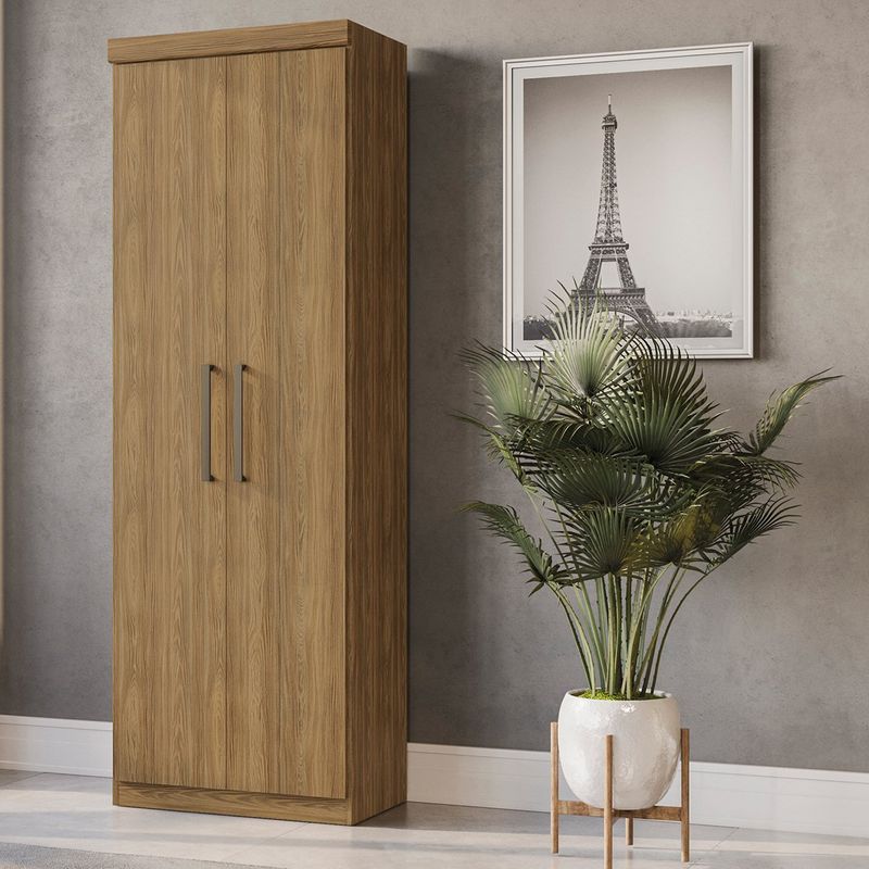 sapateira multiuso kappesberg 2 portas 6 prateleiras nogueira s4008