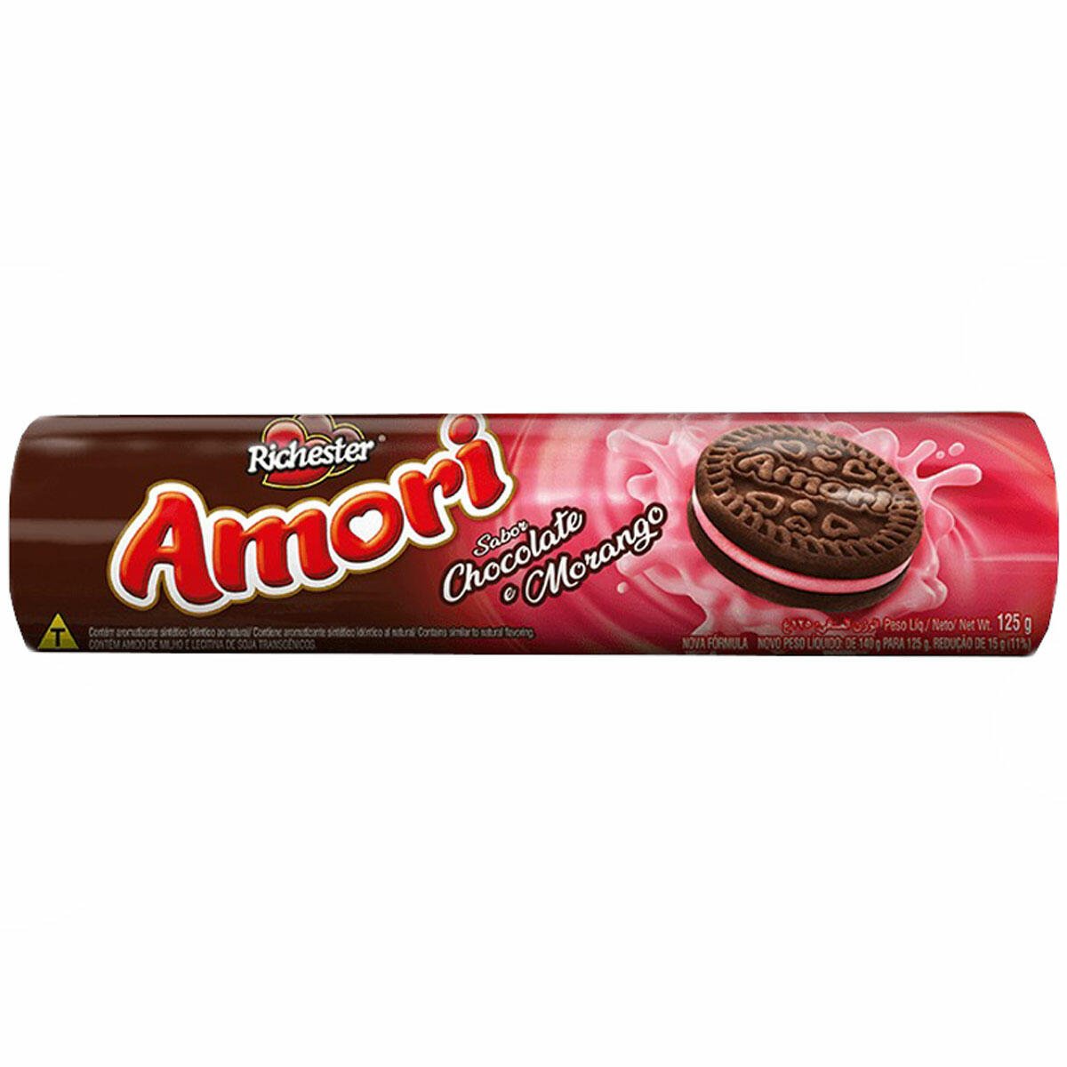Biscoito Recheado Amori Chocolate e Morango 125g