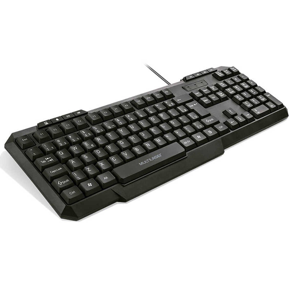 Teclado Multilaser Com Fio Slim Multimídia Cabo 130cm Resistente Água ...