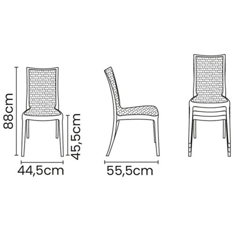 cadeira laura tramontina ratan preto 92032009