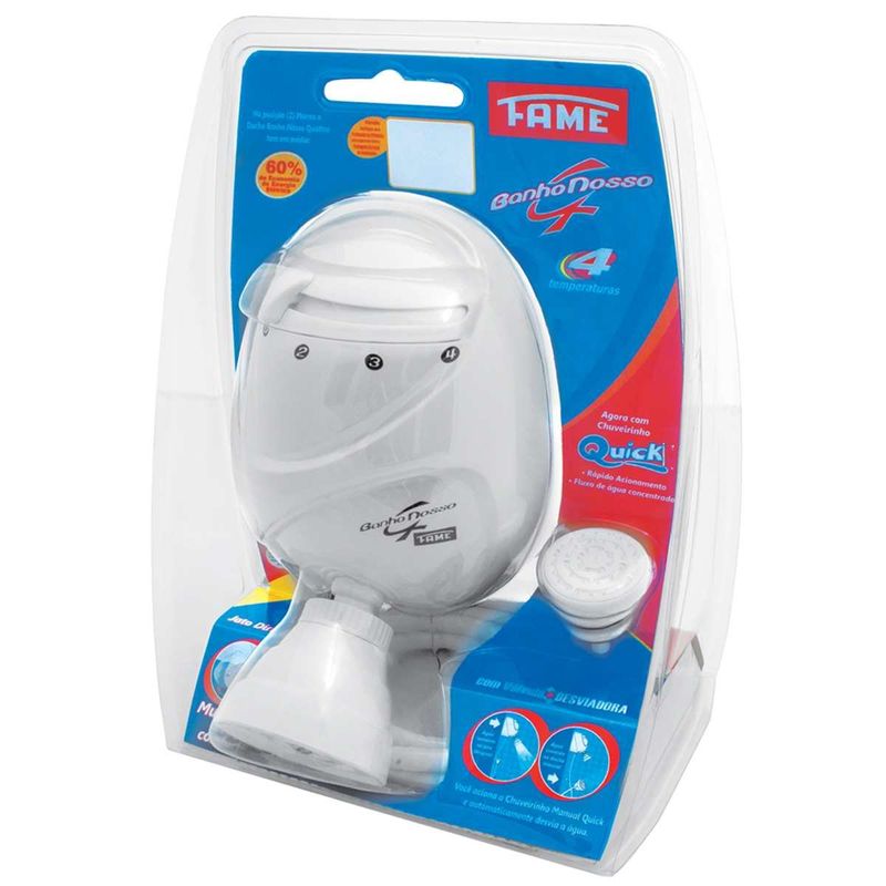 chuveiro com cano fame banho nosso 4 temperaturas 5400w 127v 2151 (mp)