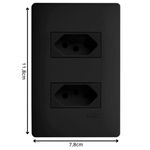 tomada de embutir fame habitat dupla 2p t 250v 20a 4058 preta (mp)