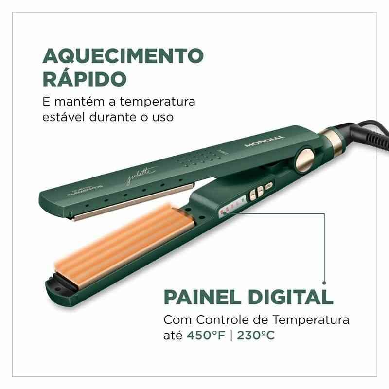 Prancha Alisadora Mondial By Juliette 60W Bivolt Verde Oliva