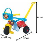 triciclo magic toys tico-tico pic-nic com alça e aro azul - 2565