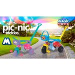 triciclo magic toys tico-tico pic-nic com alça e aro azul - 2565