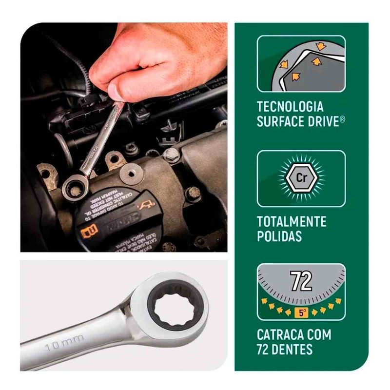 chave combinada com catraca sata 10mm st43203st (mp)