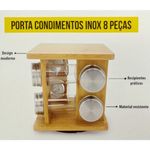 porta condimentos mimo style 8 peças giratório prata 6726