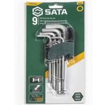 jogo de chaves 9 peças sata hexagonais abaulada longa 1,5-10mm st09105asj (mp)