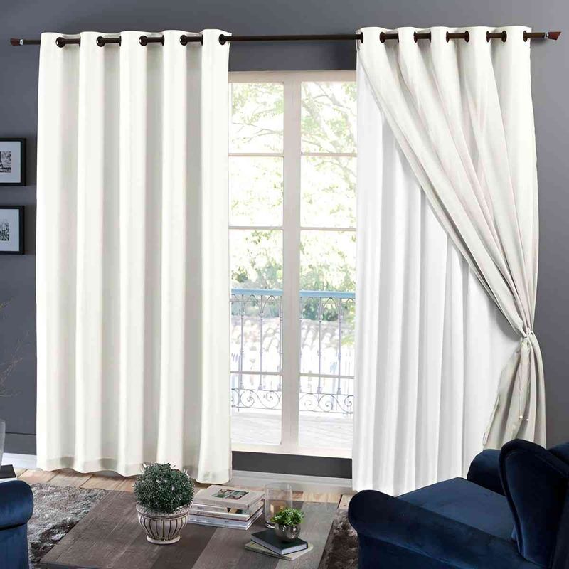 cortina branyl lira 180x280cm com forro 16 ilhoses bege