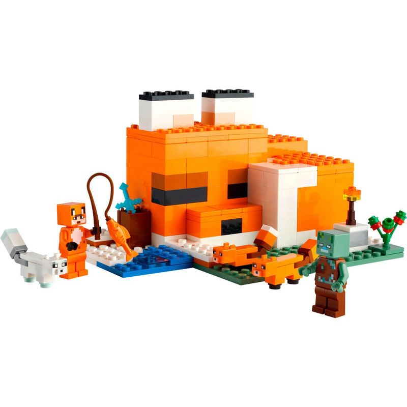 bloco lego minecraft 193 peças pousada da raposa - 21178