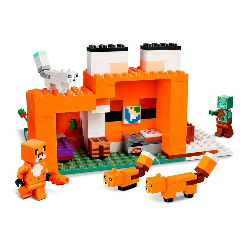 bloco lego minecraft 193 peças pousada da raposa - 21178