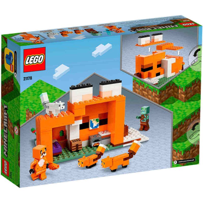 bloco lego minecraft 193 peças pousada da raposa - 21178