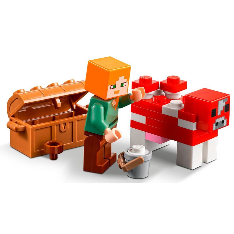 bloco lego minecraft 272 peças a casa cogumelo - 21179