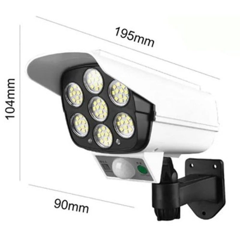 câmera solar led ecosolis ecc modelo câmera de segurança led com sensor de monitoramento