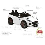carro bandeirante jaguar com controle remoto elétrica 12v branco - 2741