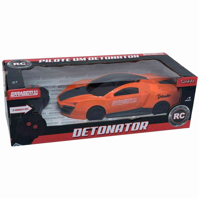 carrinho de controle remoto candide garagem s.a detonador sortido - 3548