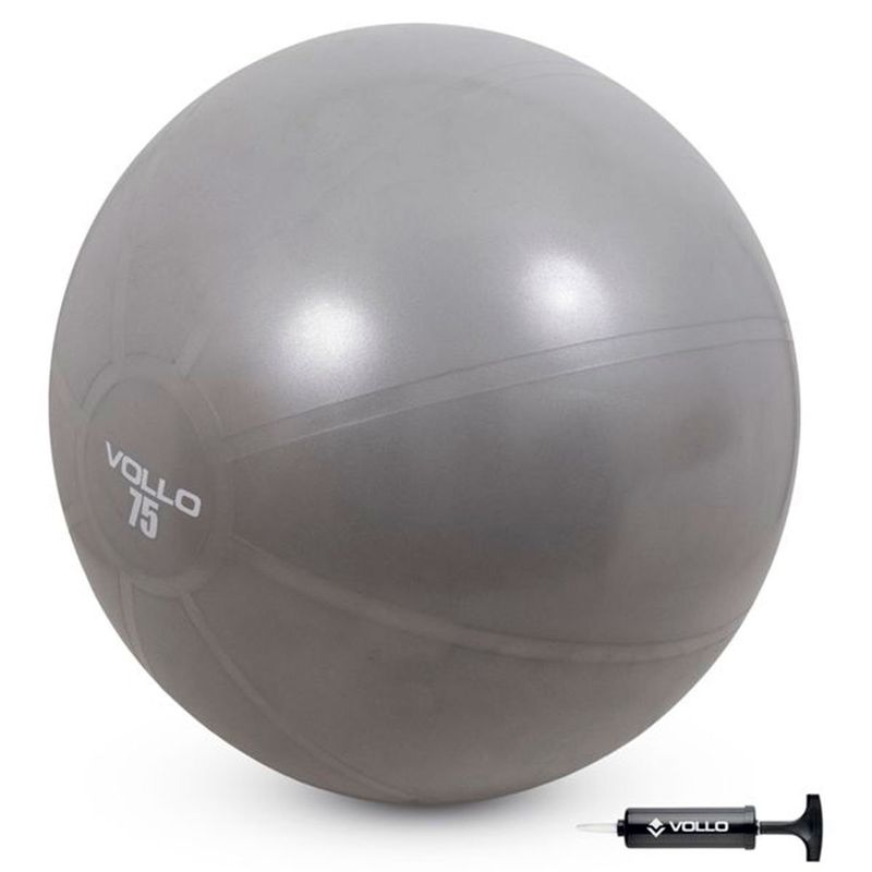 bola de ginástica vollo gym ball 75cm cinza vp1036