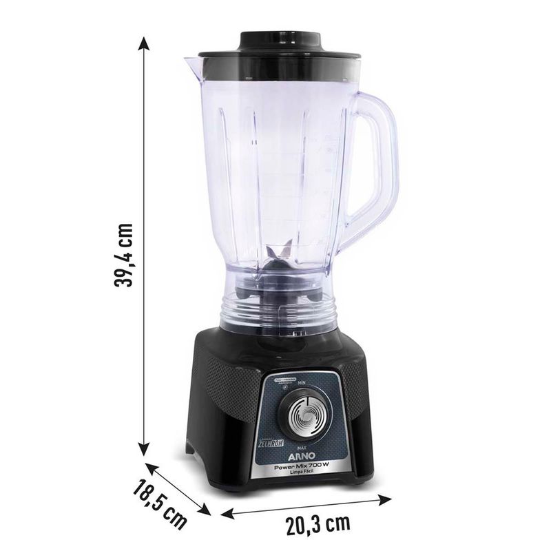 liquidificador arno power mix limpa fácil 700w 1,4l preto lq35