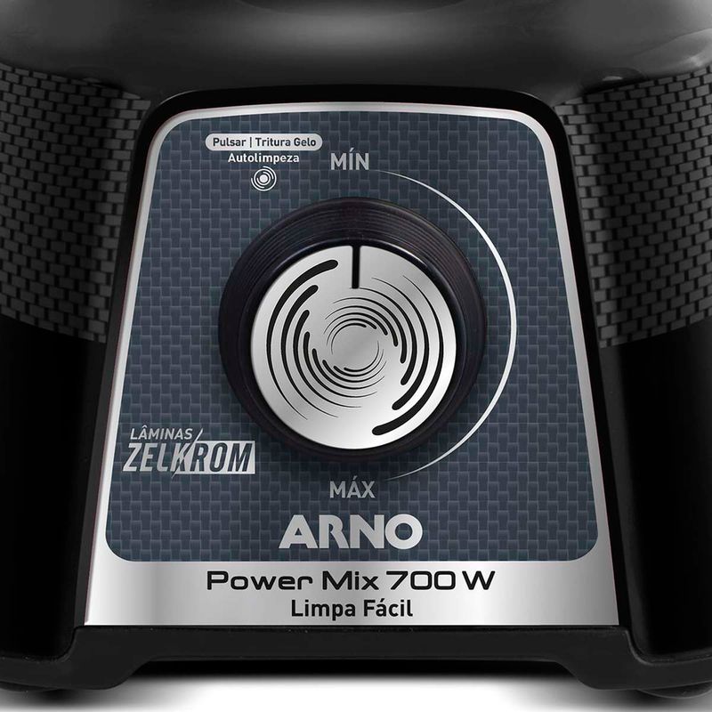 liquidificador arno power mix limpa fácil 700w 1,4l preto lq35