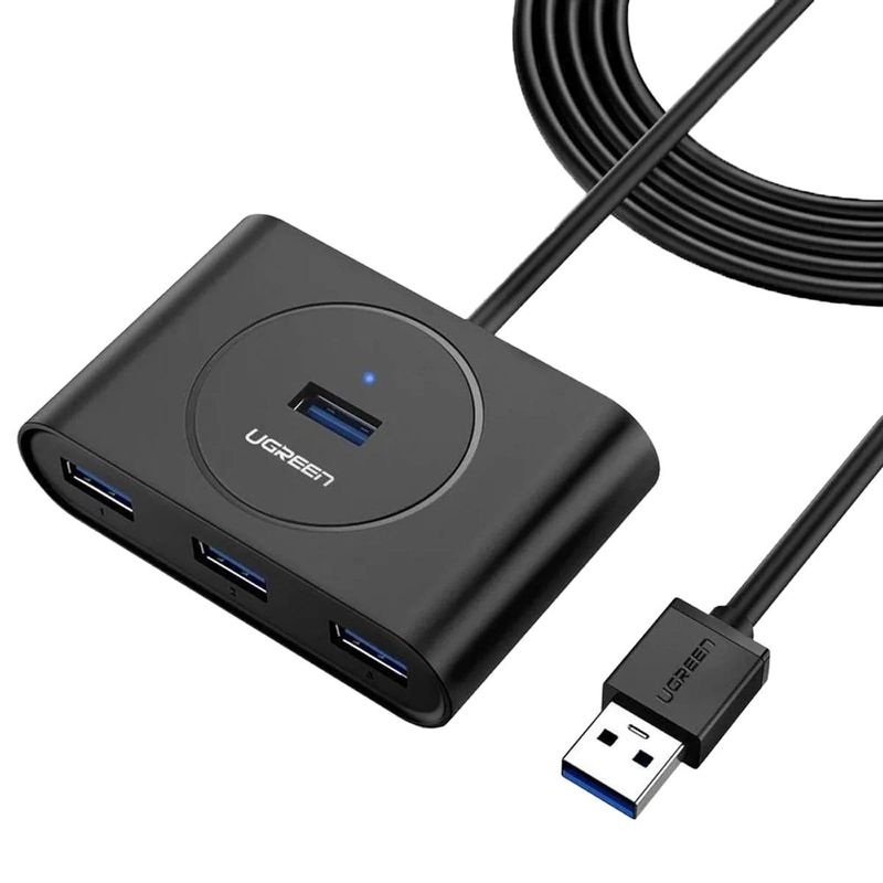 hub ugreen usb 3.0 4 portas cr113 preto (mp)
