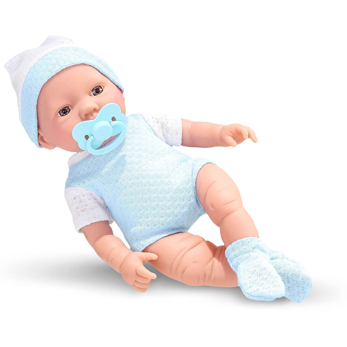 Boneco Meu Bebezinho Real Primeiros Cuidados Menino Azul