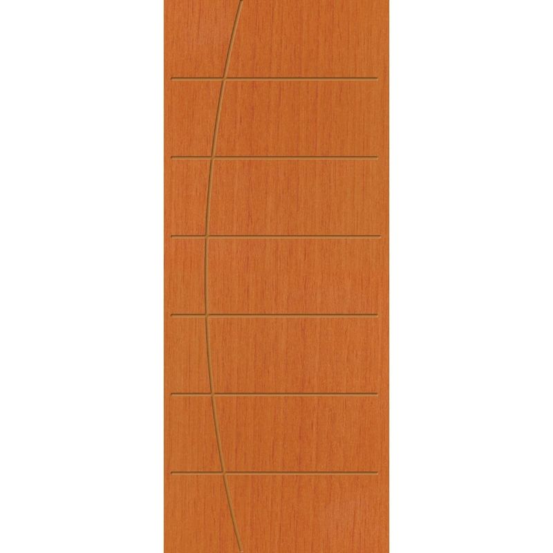 Porta Madeira Frisada Tívoli Eucaplac Nogal Mel 210x80cm