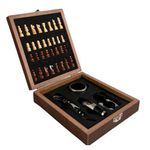 jogo 24 peças xadrez noritex e peças para vinho marrom 567-41857