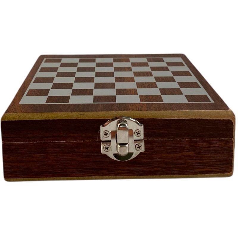 jogo 24 peças xadrez noritex e peças para vinho marrom 567-41857
