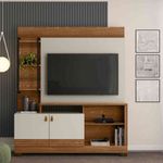 estante home para tv até 50" linea alagoas freijó e off white