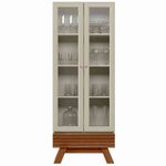 cristaleira retro linea marsala 2 portas e 1 gaveta freijó e off white