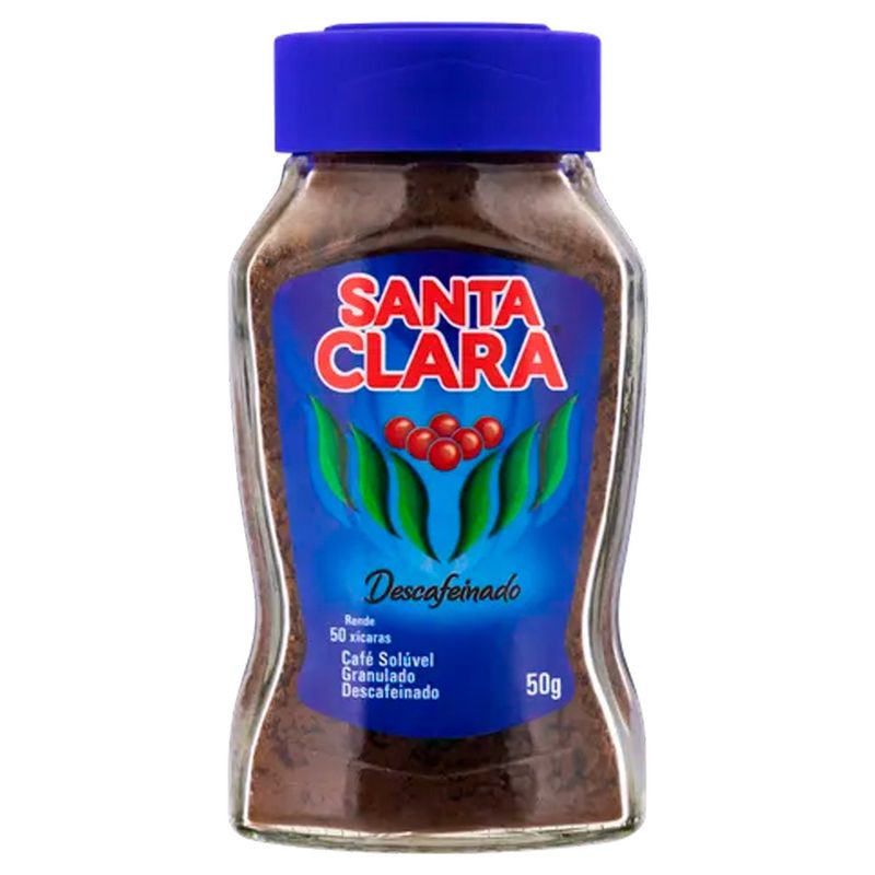 café solúvel descafeinado santa clara vidro 50g