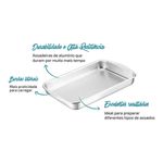 assadeira rochedo retangular dura mais prata fpf2