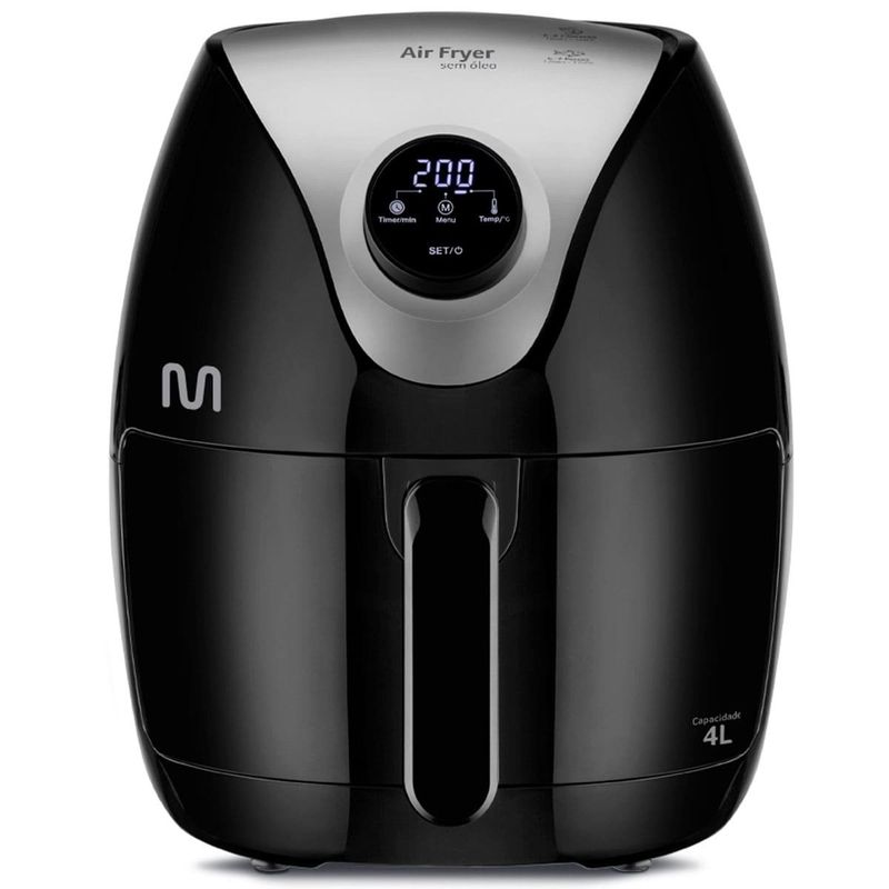 fritadeira multilaser air fryer 4 litros preto go205