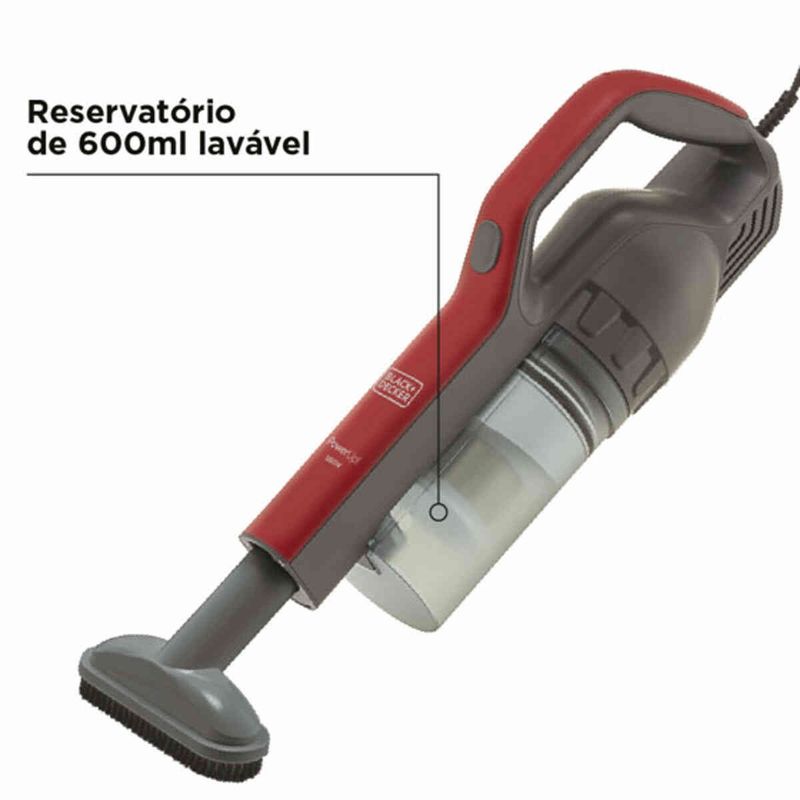 aspirador de pó vertical 2 em 1 black+decker 1250w 127v preto e vermelho avt12