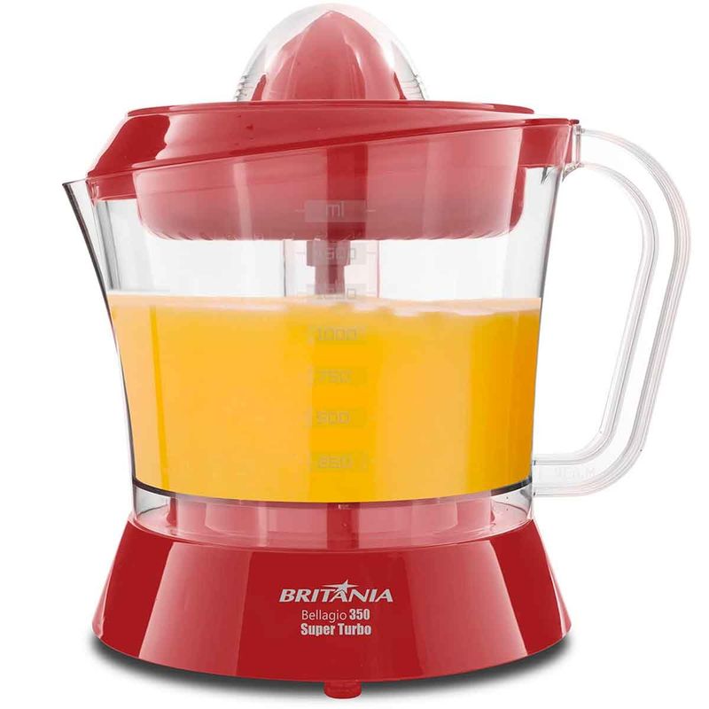 espremedor de fruta britânia bellagio super turbo 127v 1,5 litros vermelho