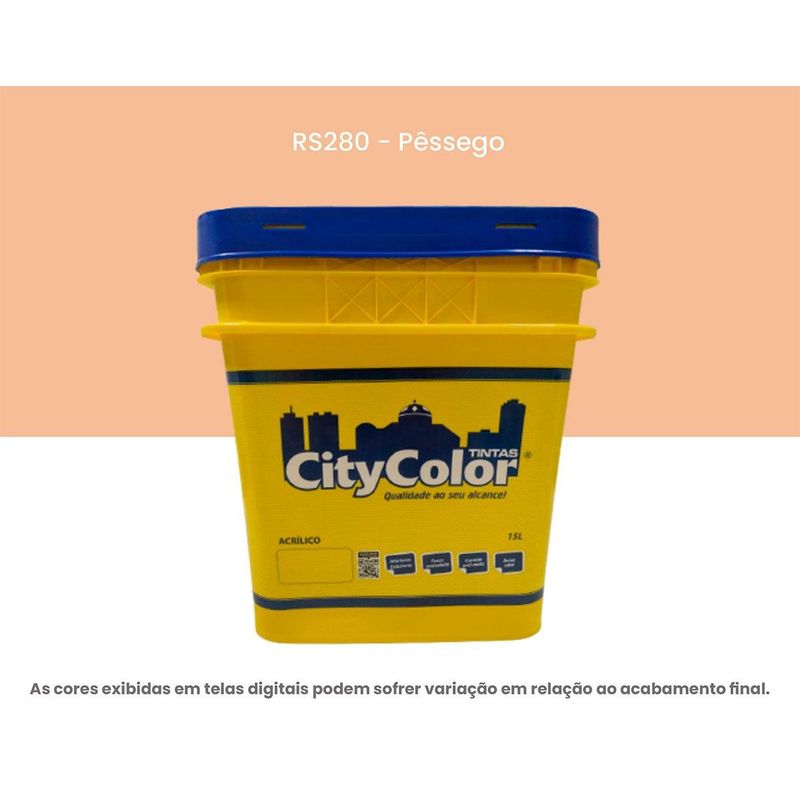 tinta acrílica citycolor econômica fosca 15l pêssego (mp)