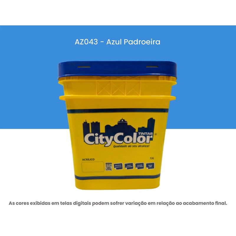 tinta acrílica citycolor econômica fosca 15l azul padroeira (mp)