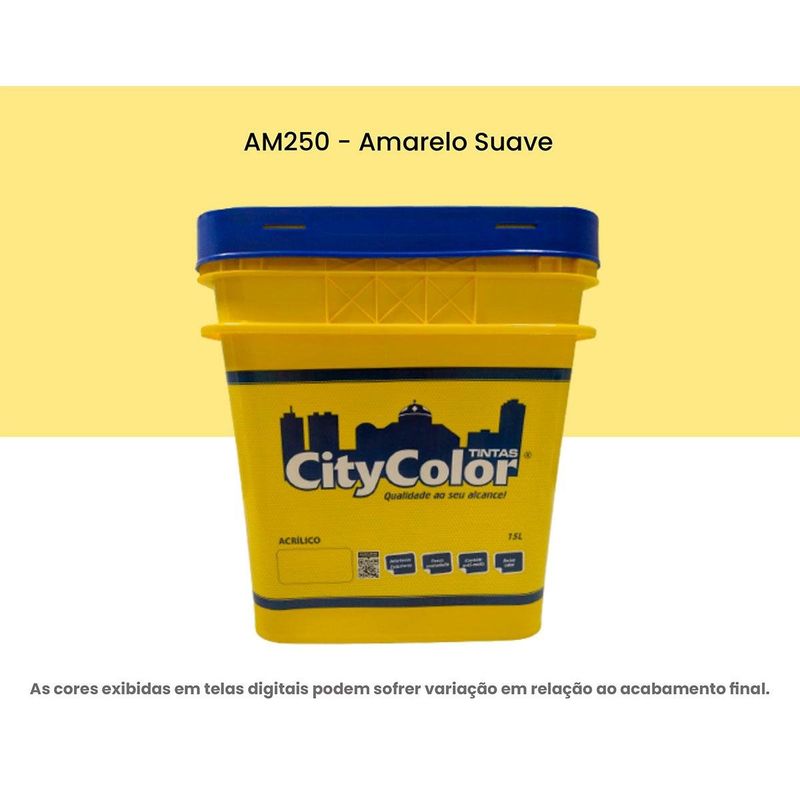 tinta acrílica citycolor econômica fosca 15l amarelo suave (mp)