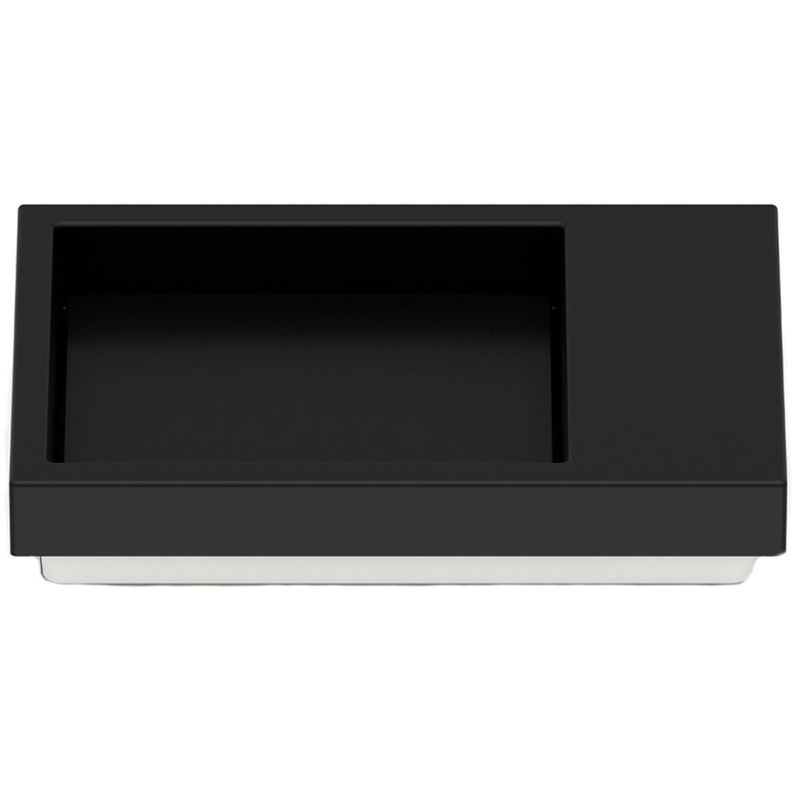 cuba de sobrepor roca skyline horizon quadrada com tampo 60x38cm - mate black (mp)