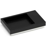 cuba de sobrepor roca skyline horizon quadrada com tampo 60x38cm - mate black (mp)